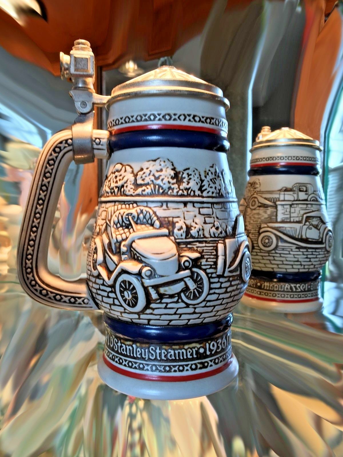 Avon 1979 Automobile Vintage Classic Cars Lidded Beer Stein Ceramarte Brazil