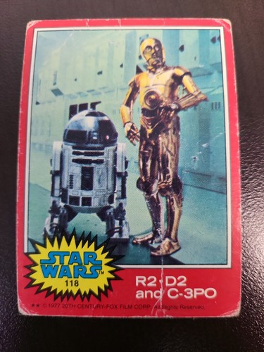 1977 Topps Star Wars Series 2 red Card #118 R2-D2 C-3PO