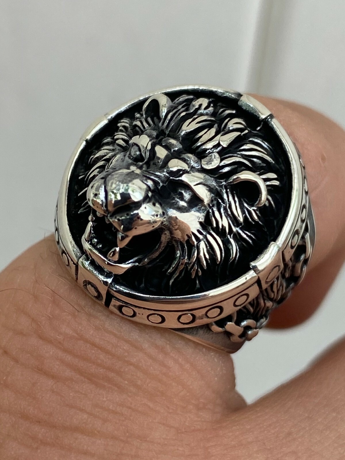 Mens Real Solid 925 Sterling Silver King Lion Of Judah Rasta