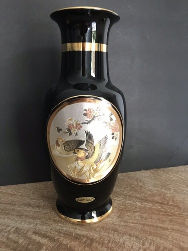 Chokin The Art Of Chokin Vase 24 K Gold Trim | eBay