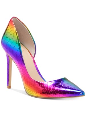 

INC Женские розовые весы Радужные светоотражающие туфли-лодочки Kenjay Toe Stiletto Slip On Pumps, Розовый, KENJAYRNBSNK