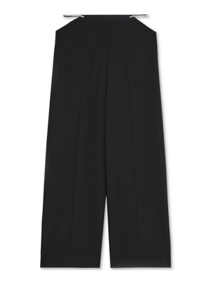 DANIELLE BERNSTEIN Womens Cut Out Rhinestone Party Wide Leg Pants