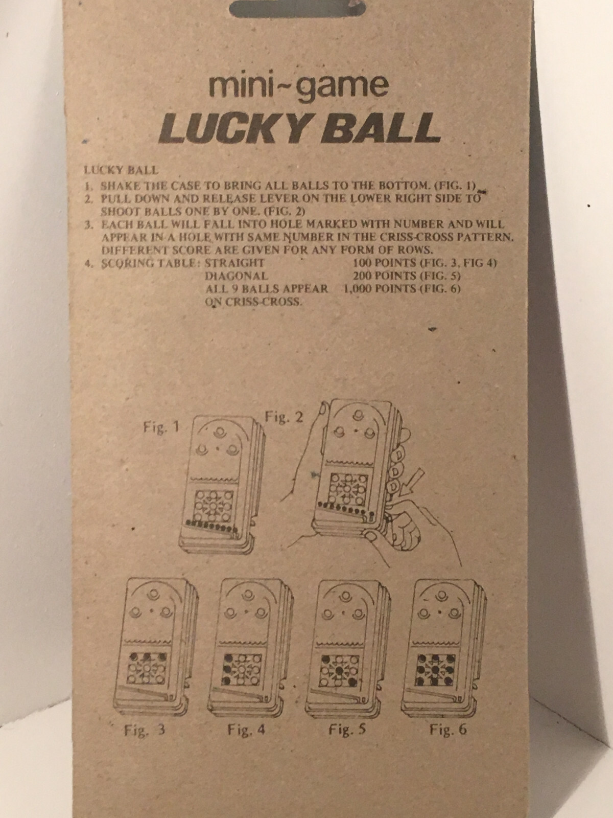 Vintage Mini Game Lucky Ball Hand Held Pinball Game Baseball NEW