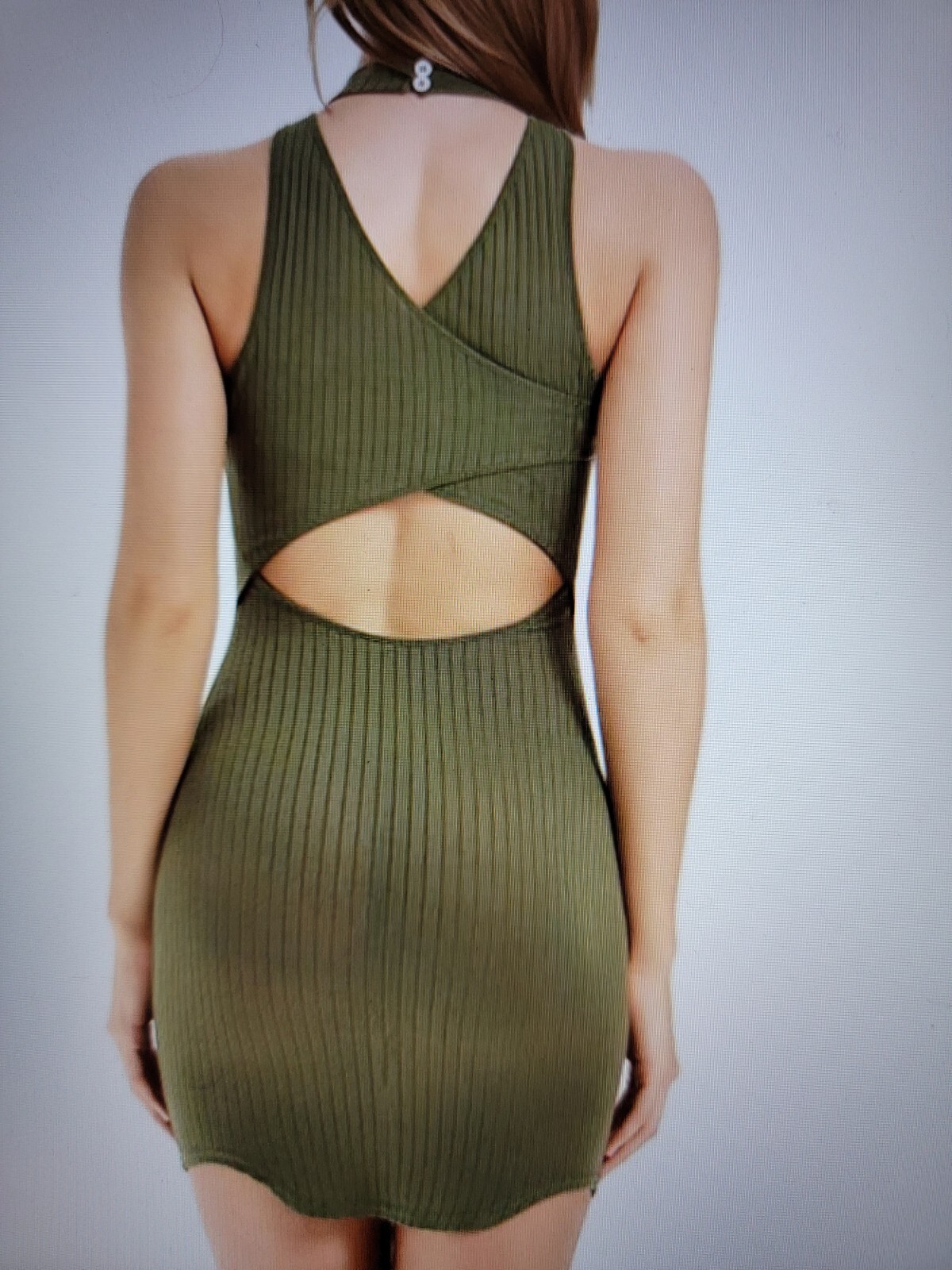 Vin Beauty Women's Medium Sleeveless Halter Bandage Mini Dress Choose Blue/Green