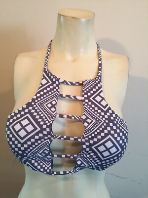CHEEKY GAL CUPSAY BEACH HALTER TOP  PADEDD STRAPPY FRONT SMALL NEW MRSP $69.99