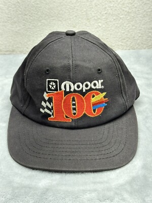 Vintage Mopar 100 Embroidered Leather Strapback Hat