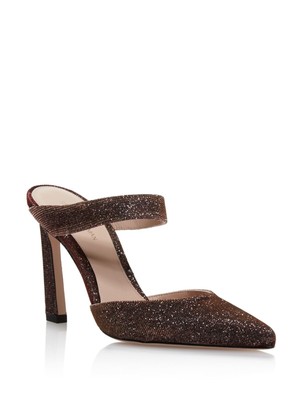 Женские шлепанцы STUART WEITZMAN бронзово-коричневого цвета на высоком каблуке 6 М