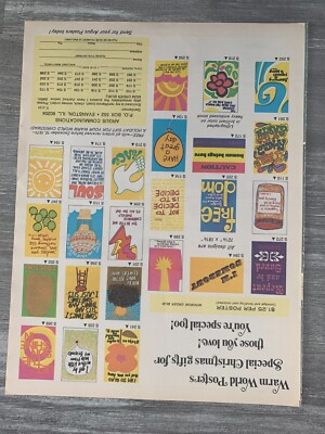 1971 ARGUS COMMUNICATIONS 8x11'' Print Ad FN 6.0 Warm World of Posters