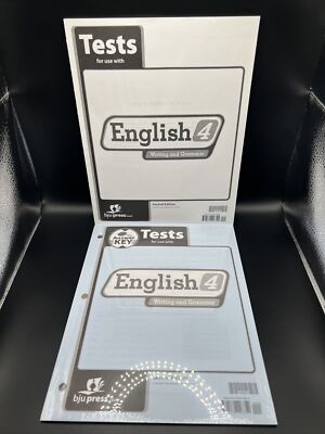 BJU Press English 4 Tests & Test Answer Key Second Edition - 4th Grade NEW