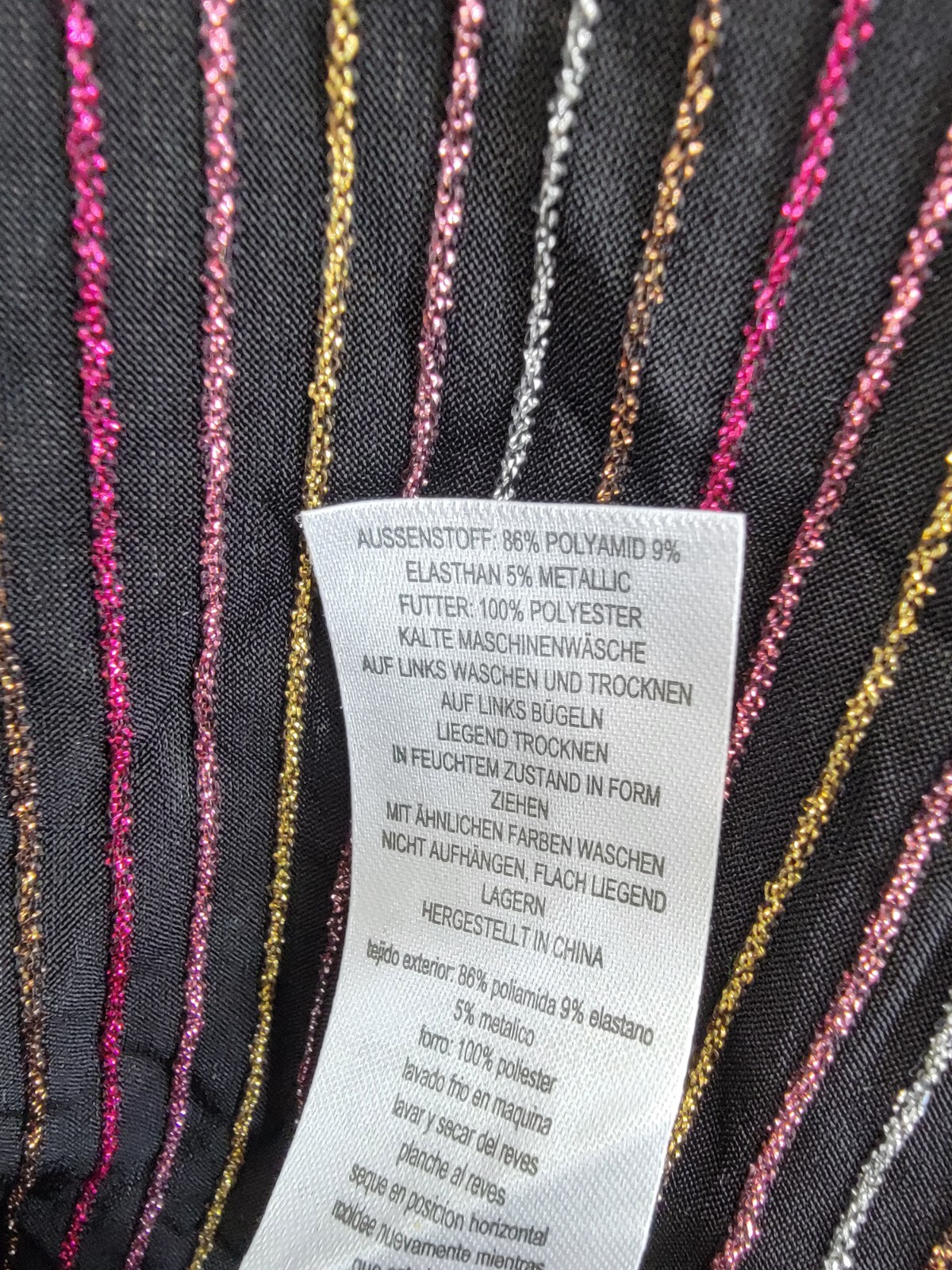 French Connection Paula Keyhole Midi Dress Women's M Blackout Multi Long Sleeve - Picture 14 of 16