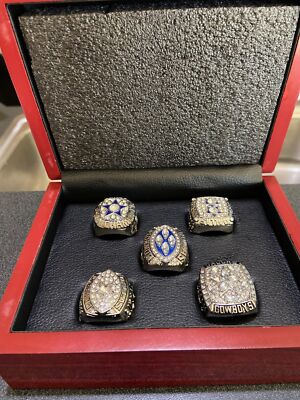 Dallas Cowboys Set of 5 Gold Color Super Bowl Rings With