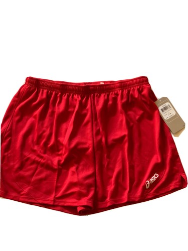 ASICS Rival II Women’s Athletic Shorts Red TF2935 Elastic Waist NWT