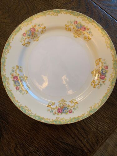 3 Gold China Made In Japan Dinner Dishes Green Rim With Gold 3 Gold China Made In Japan Dinner Dishes Green Rim With Gold