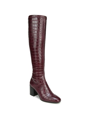 

FRANCO SARTO Женские бордовые сапоги из крокодиловой кожи на блочном каблуке, Burgundy, H4592S2