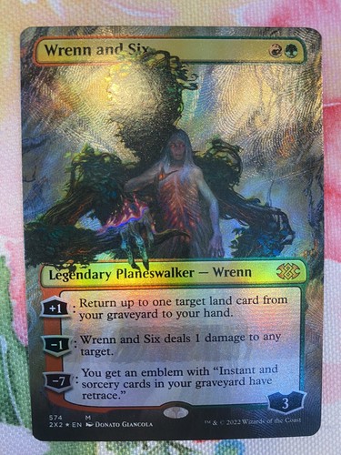 WRENN AND SIX *TEXTURED FOIL* Borderless Art 2X2 MTG MT/NM WRENN AND SIX *TEXTURED FOIL* Borderless Art 2X2 MTG MT/NM