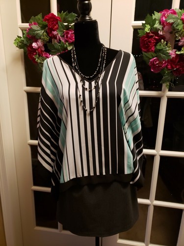 トップス kano NWOT (S) KIMONO STYLE ARM SHEER STRIPED TOP | eBay