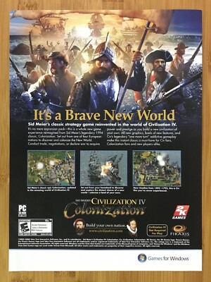 Sid Meier's Civilization IV 4: Colonization PC 2008 Print Ad/Poster Official Art