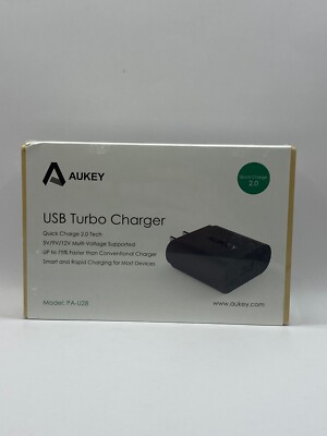Aukey PA-U28 Turbo USB Qualcomm Quick Charge 2.0 US Wall Charger & Cable