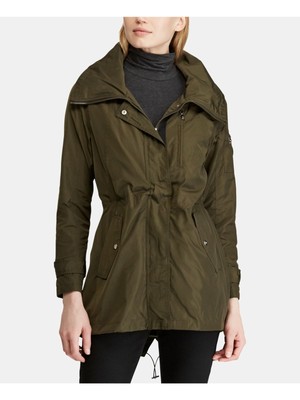 

RALPH LAUREN Женская зеленая куртка с кулиской на талии и кулиской по краю Soft Shell, Зеленый, RN41381