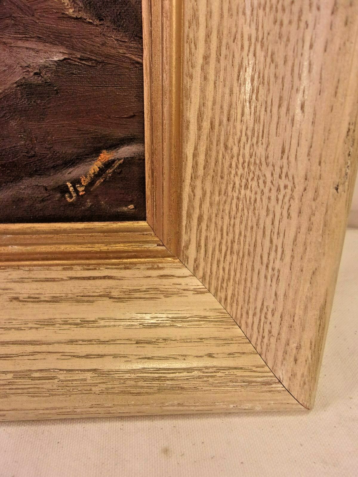 Vintage mid century frame with painting 22 1/4 x 28  holds 18x24 molding 2 3/4