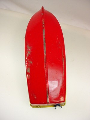 VINTAGE JAPAN BATTERY OPERATED TIN TOY SPEED BOAT SEA QUEEN CRUIS ALONG