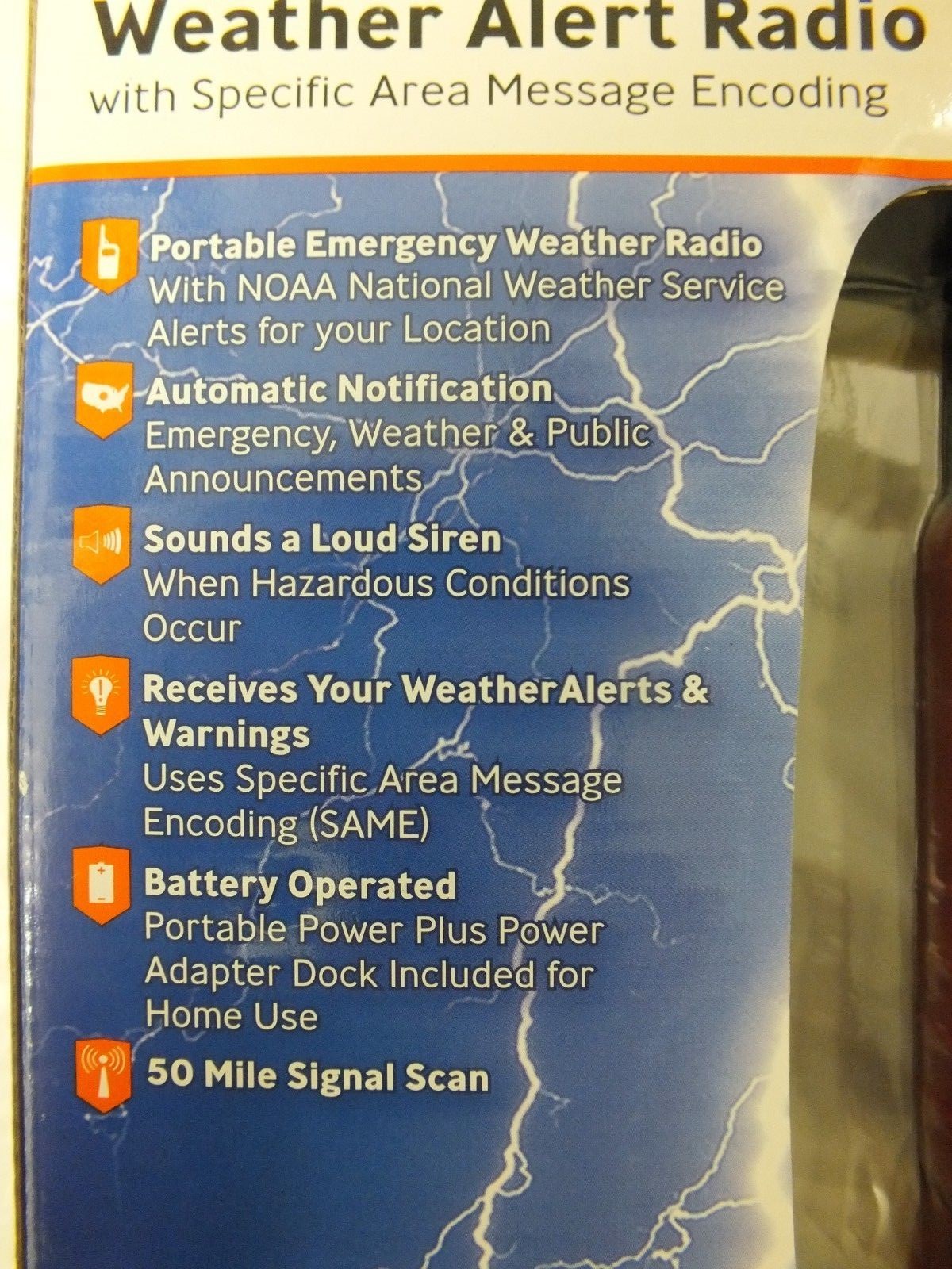 AcuRite Weather Alert Radio 08525A1 Portable Scanner Alarm