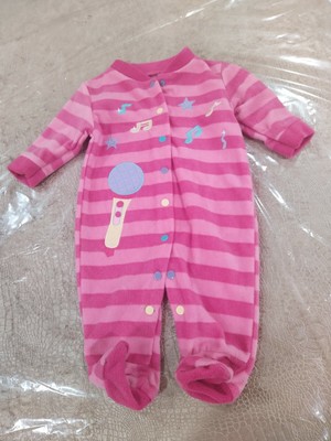 Dunnes pink fleece sleepsuit babygro girl age 0-3 months brand new