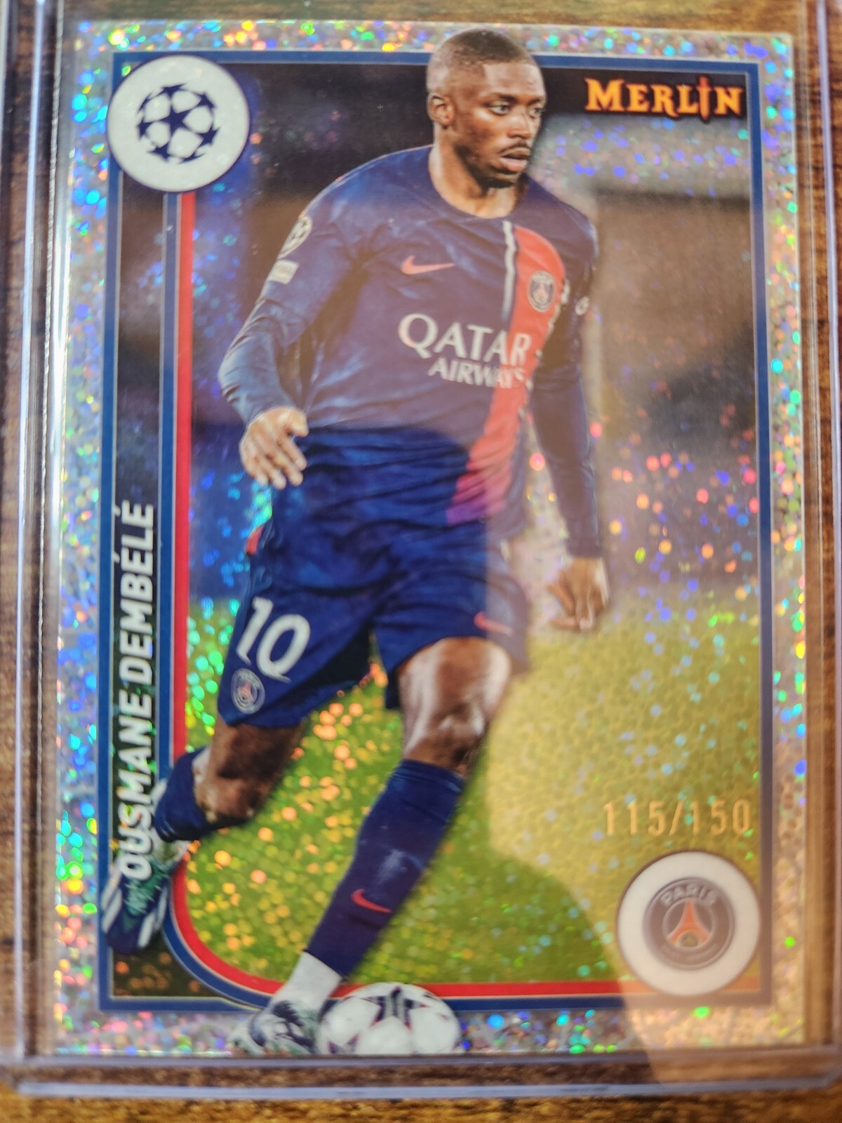 2023-24 Topps Merlin UEFA Ousmane Dembele Speckle Refractor