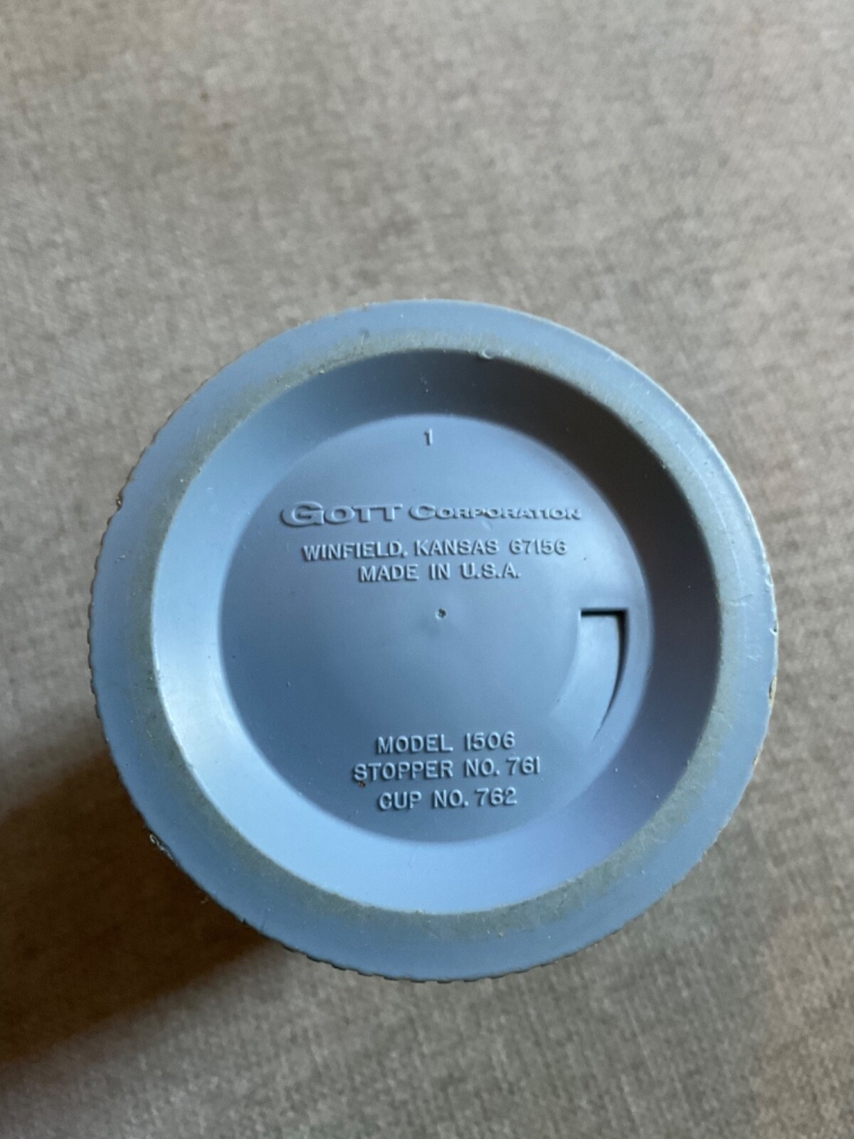 GOTT Gray Vacuum Bottle Thermos Cup Model 1506 Vtg