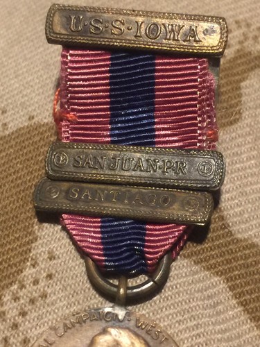 Mini Sampson medal USS Iowa With Bars