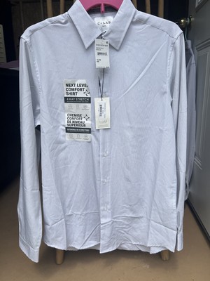 Comfort Lab Gray/White Button Down Shirt- Size Medium