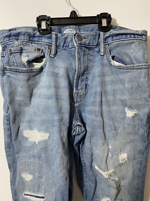 Old Navy Men's Skinny Ripped Distressed Built In Flex Jeans 32x32 Stretch