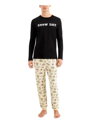 

FAMILY PJs Бежевая футболка с длинным рукавом с манжетами, Бежевый