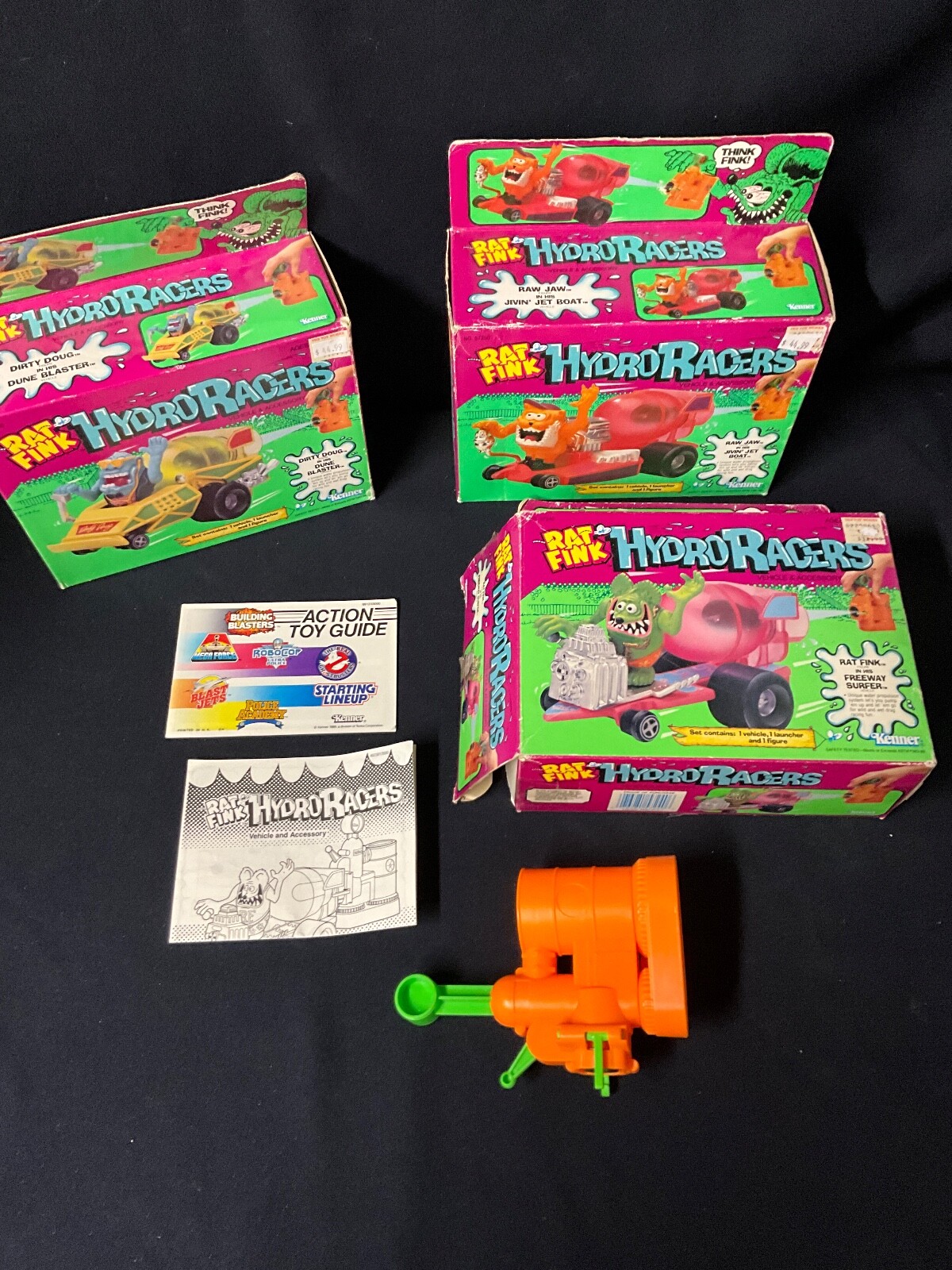 Rat Fink Hydro Racers, Lot of 3 Boxed vehicles, 1990 Kenner, Dirty Doug & Dune Rat Fink Hydro Racers, Lot of 3 Boxed vehicles, 1990 Kenner, Dirty Doug & Dune