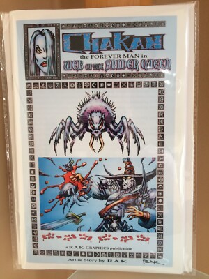 CHAKAN the Forever Man - WEB OF THE SPIDER QUEEN Graphic Novella signed by RAK