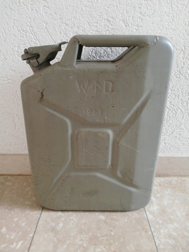 Benzinkanister 20 Liter - Britisch War - Stahlblech - 1951 - alt und original WD
