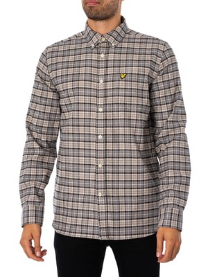 

Мужская фланелевая рубашка в клетку Lyle - Scott, серая, Grey, LW1904V-W870