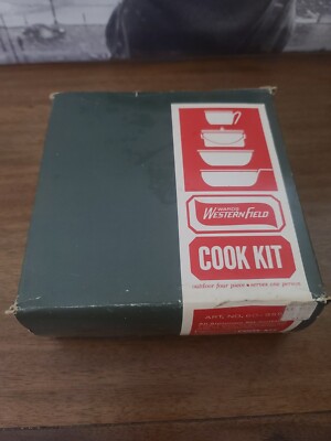 RARE Vintage WARDS Western Field Outdoor Aluminum Cook Kit Camping NEW