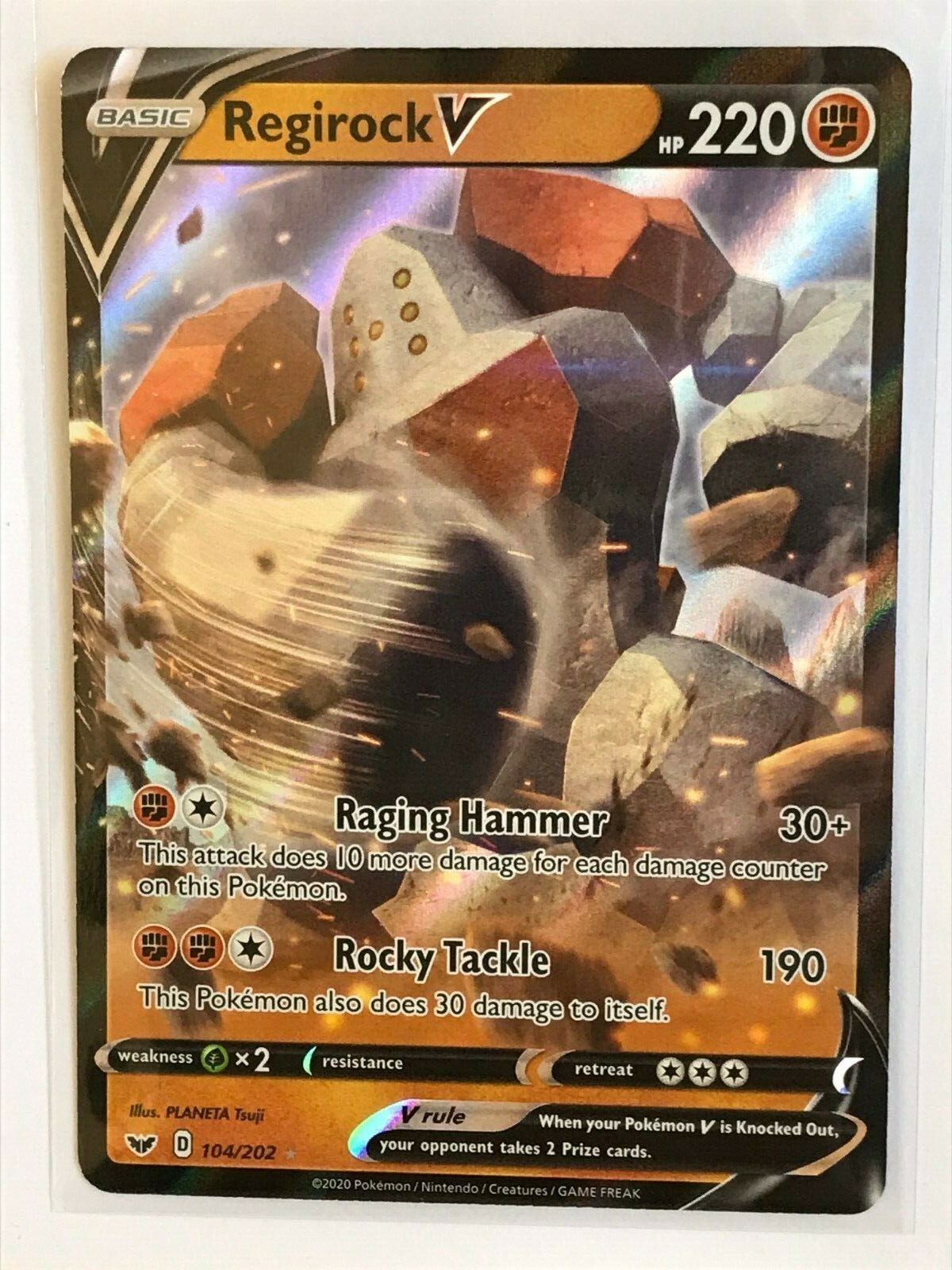 Regirock V ULTRA RARE 104/202 Sword and Shield Base Set