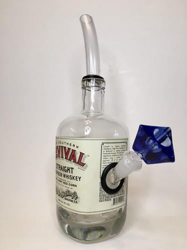 New Handmade Glass Revival Liquor Bottle Hookah Bong Water Pipe With Bowl