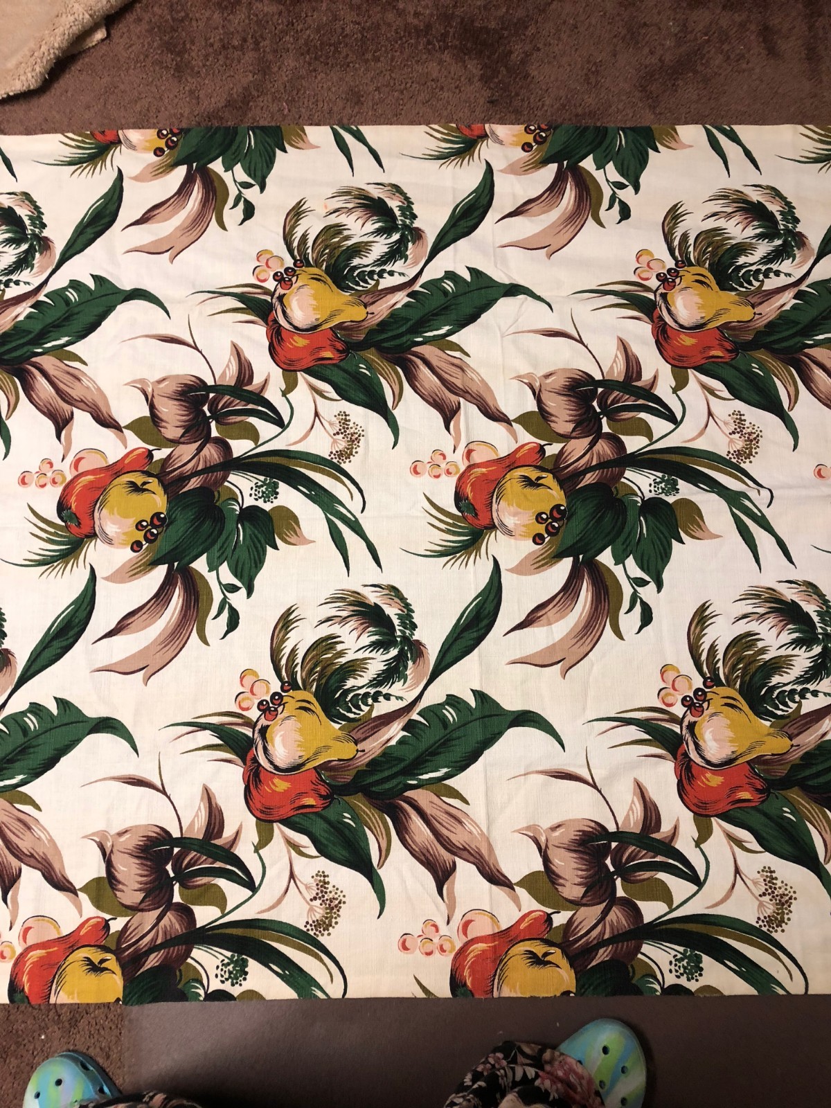 Barkcloth Curtain panel . 46