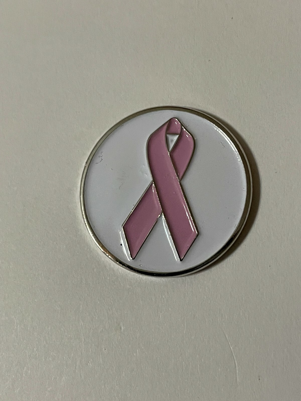 BREAST CANCER PINK RIBBON  1"  Diameter GOLF BALL MARKER    New