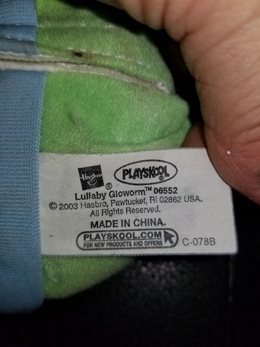 Hasbro Green Gloworm Glo Worm 2 Glow Bug Plush Light Up