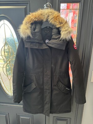 Canada Goose jacket women large Rossclair parka black WITH FUR