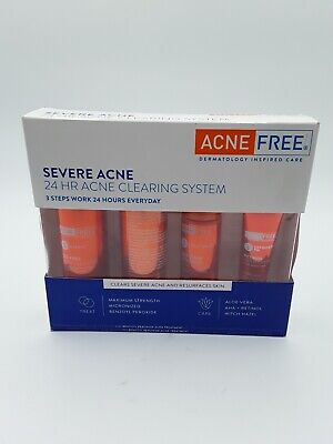 Severe Acne Free 24 Hr Acne Clearing System Kit - 3 Steps, 4 Count *READ*