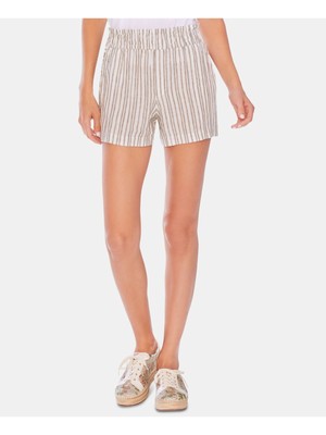 Женские шорты в полоску цвета слоновой кости TWO BY VINCE CAMUTO 2XS