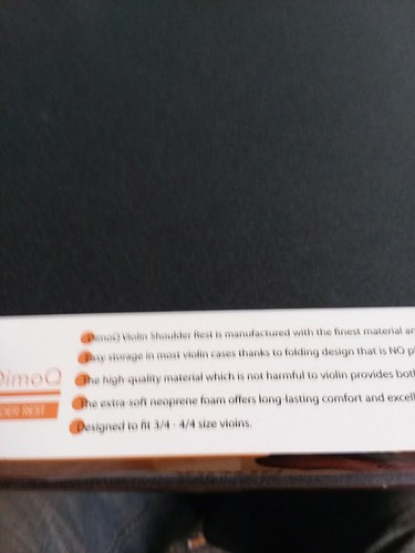 Violin Shoulder Rest Fully Adjustable Pad Support for Violin 4/4 Black