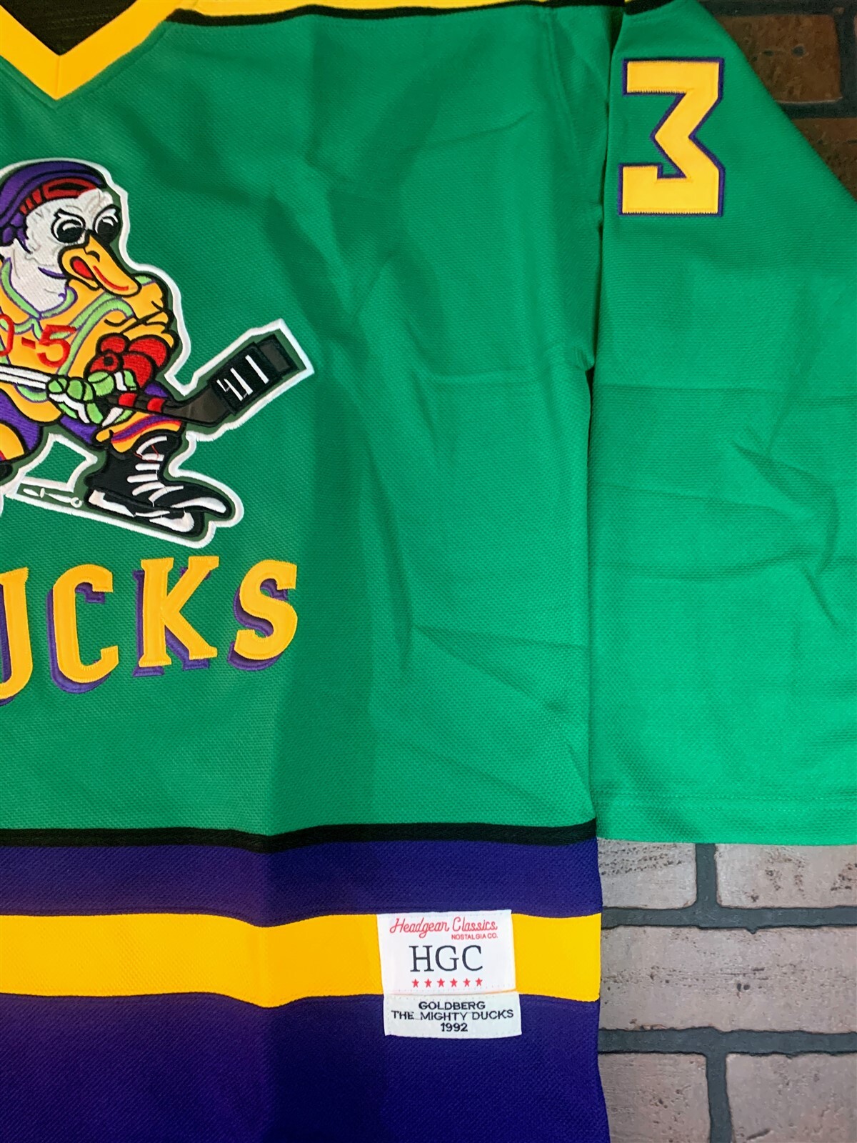 MIGHTY DUCKS (Goldberg) Headgear Classics Hockey Green Jersey