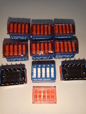 LOT of 9* 5 POSITION SWITCHES, CONNECTIVITY RAISED ROCKER DOWN WITH COVERS NOS