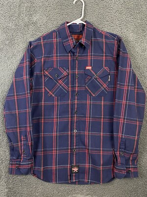DIXXON Shirt Adult Sz M The Torch FR Long Sleeve Plaid Button Up Men's